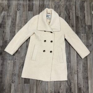 London Fog Boucle wool cream beige pea coat